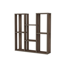 Hanah Home Nevada - Nogal Estantería Multiusos 89.6x93.2x21.9cm Tablero de Partículas Recubierto de Melamina 18mm Diseño Moderno